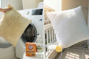 clean yellowed pillows