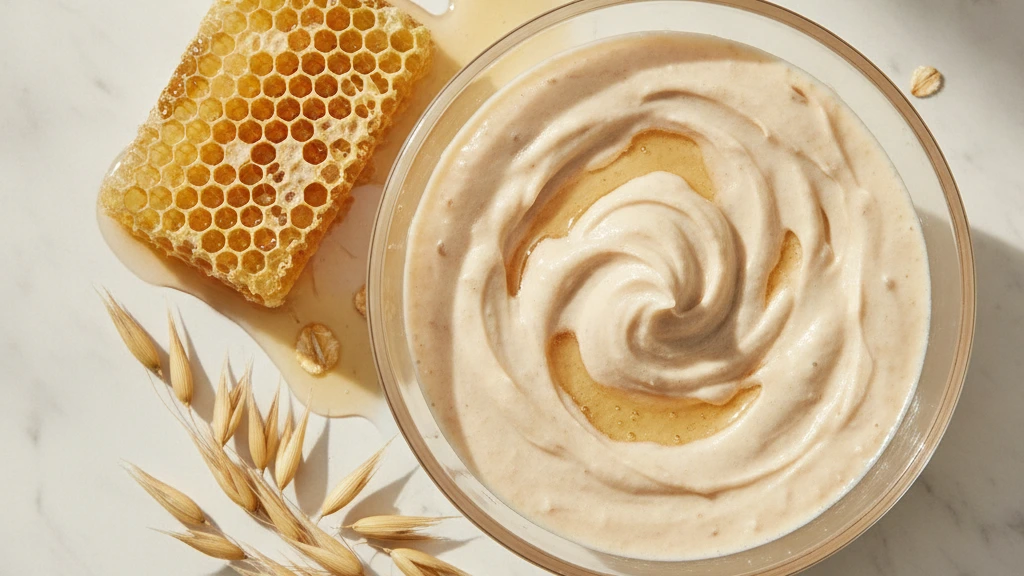 Máscara natural de mel e aveia para limpar pele com acne